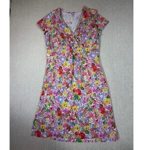 Joules Women 12 Pink Floral Knit Midi Cottagecore Casual Minimalist Summer Dress